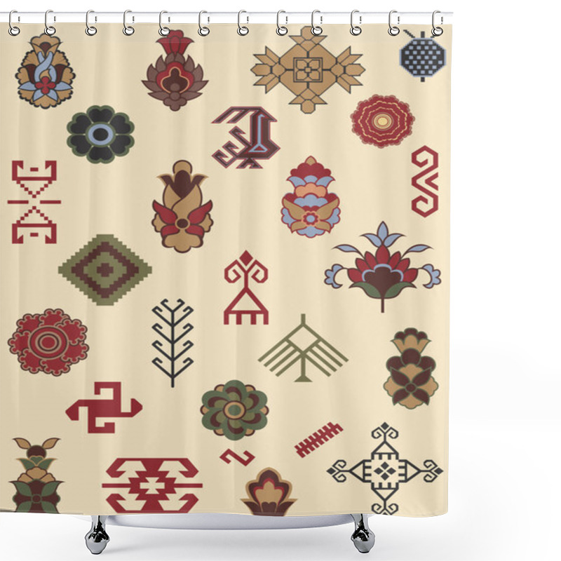 Personality  Collection Of Carpet Patterns Shower Curtains