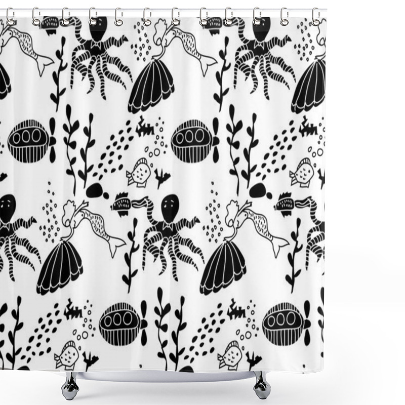 Personality  Underwater Sea Life Animal Pattern Shower Curtains