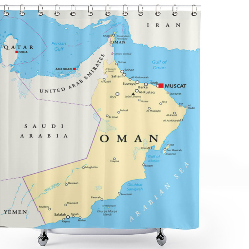 Personality  Oman Political Map Shower Curtains