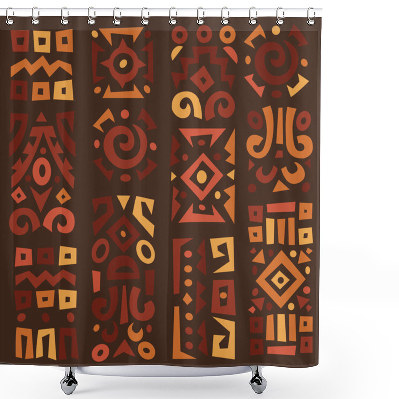 Personality  Background With Elements Of African Ornament Shower Curtains