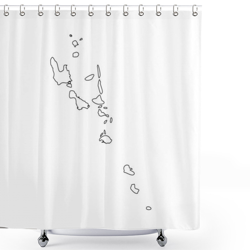 Personality  Doodle Map Of Vanuatu With States Shower Curtains