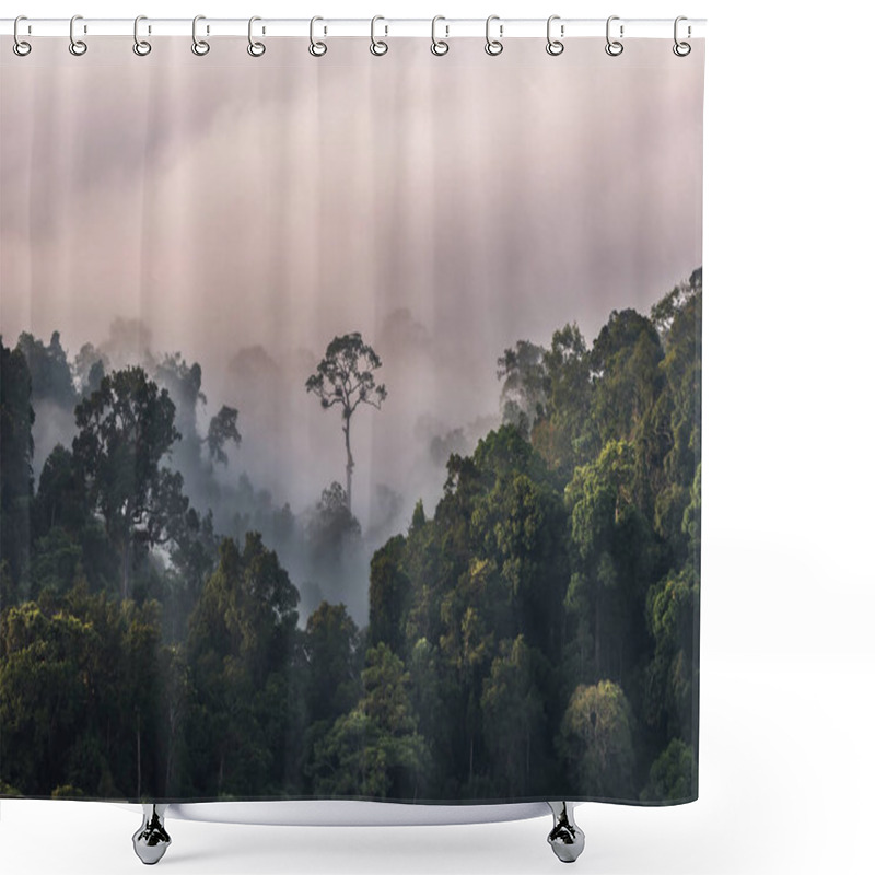 Personality  Beautiful Scenary Of Mist With Mountain Range Shower Curtains