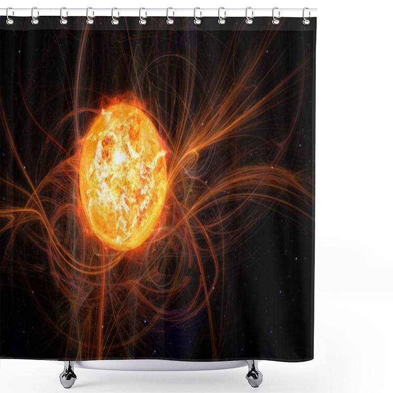 Personality  Sun In Space Shower Curtains