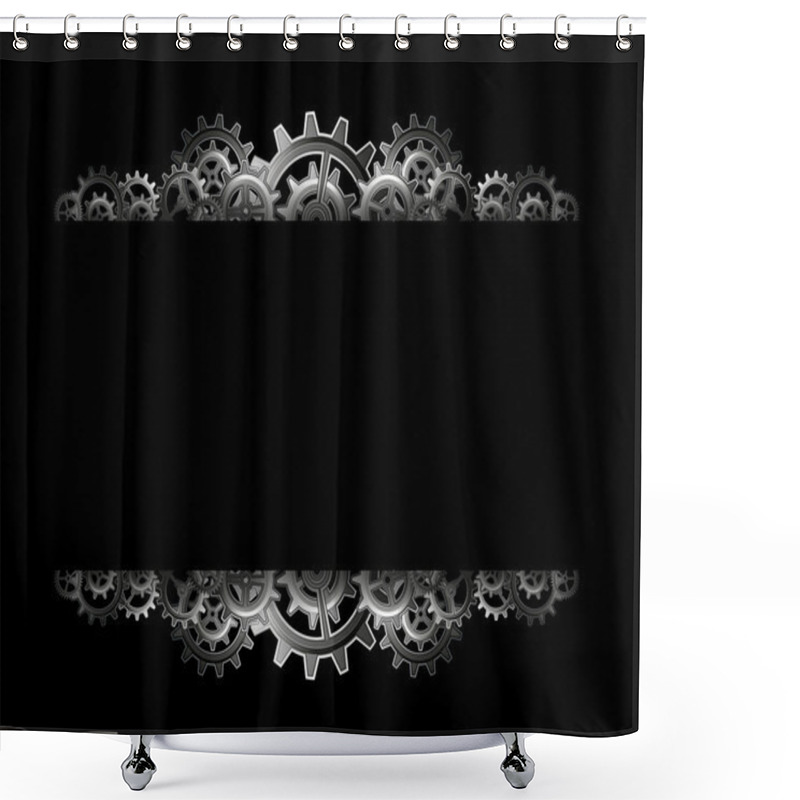 Personality  Steampunk Gears Frame Shower Curtains