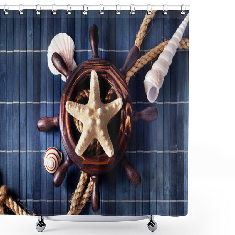 Personality  Nautical Still Life. Shower Curtains