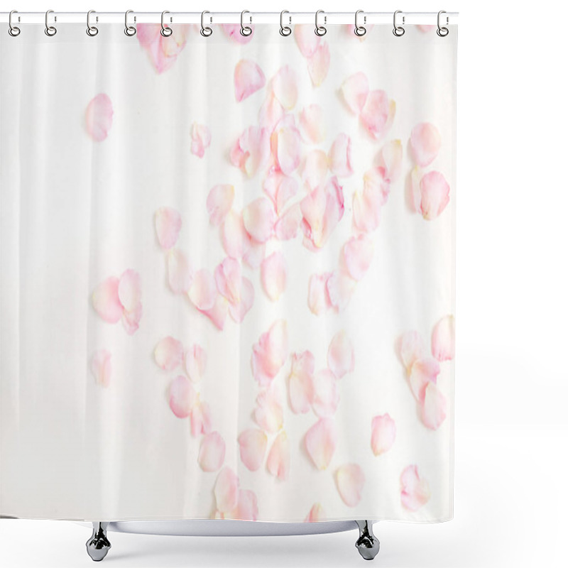 Personality  Pink Rose Petals Pattern Shower Curtains