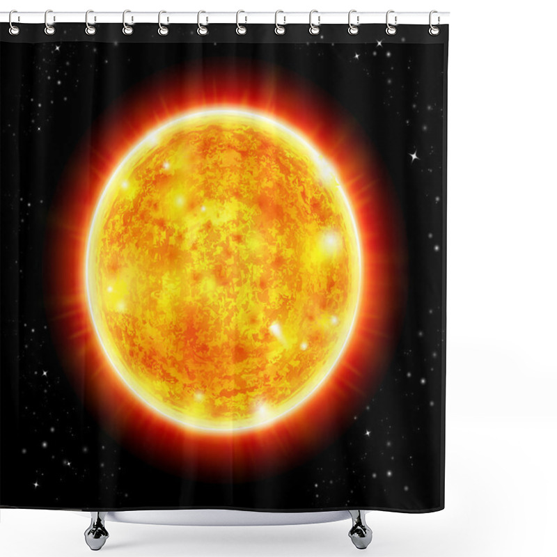 Personality  Sun In A Space Background Shower Curtains