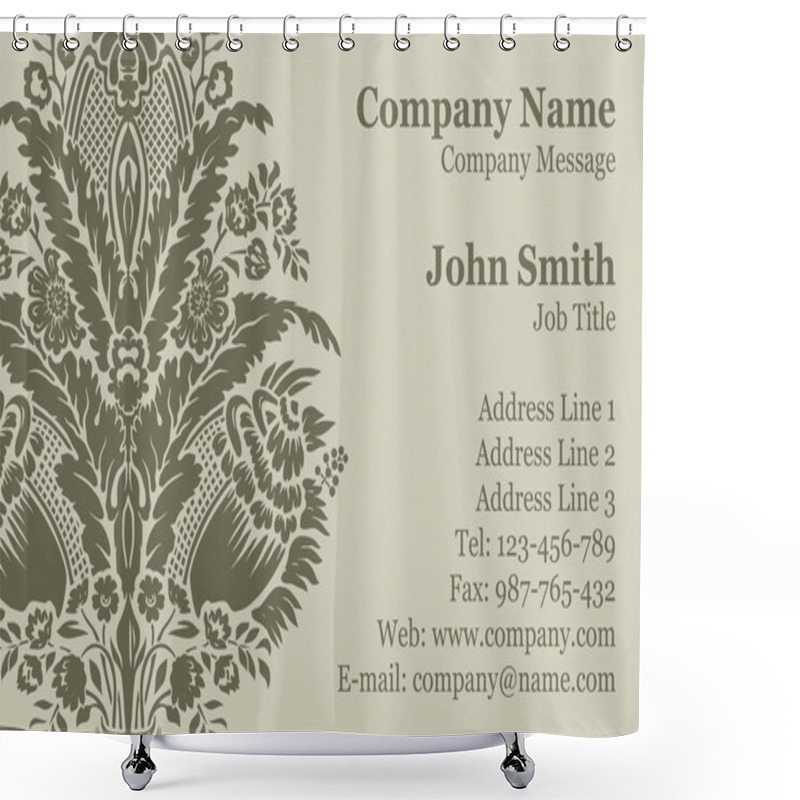 Personality  Vector Victorian Damask Business Card Shower Curtains