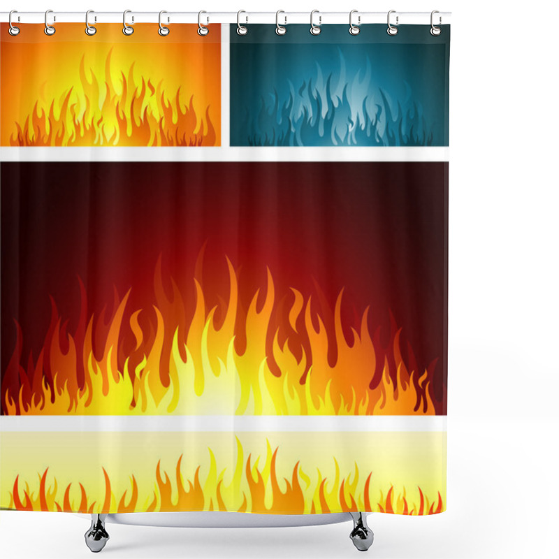 Personality  Fire Background Shower Curtains