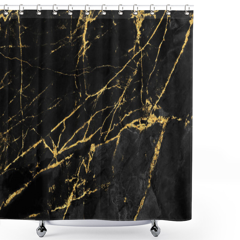 Personality  Black And Gold Marble Texture Design For Cover Book Or Brochure, Poster, Wallpaper Background Or Realistic Business And Design Artwork. Shower Curtains