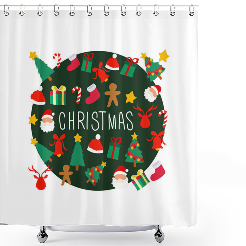 Personality  Christmas Eve Vector Illustration Shower Curtains