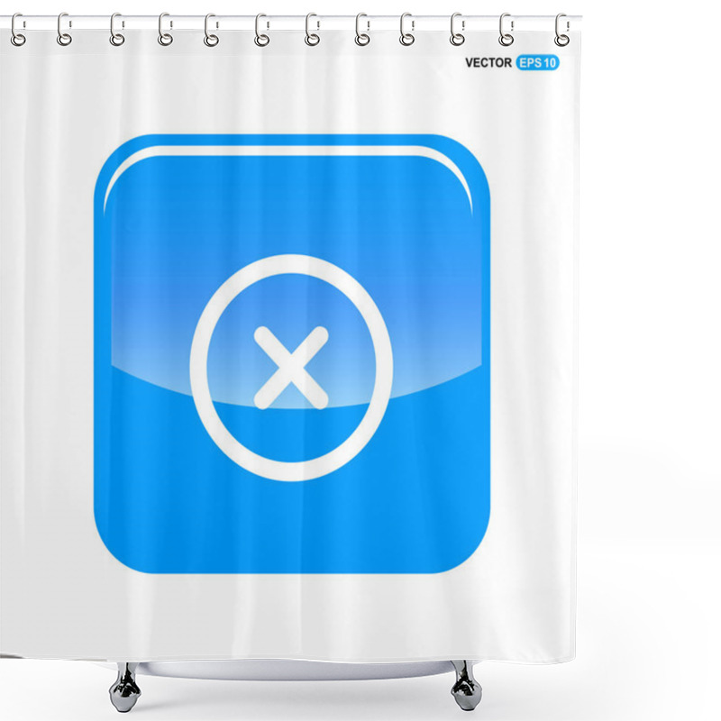 Personality  Delete Icon With Cross Sign Shower Curtains