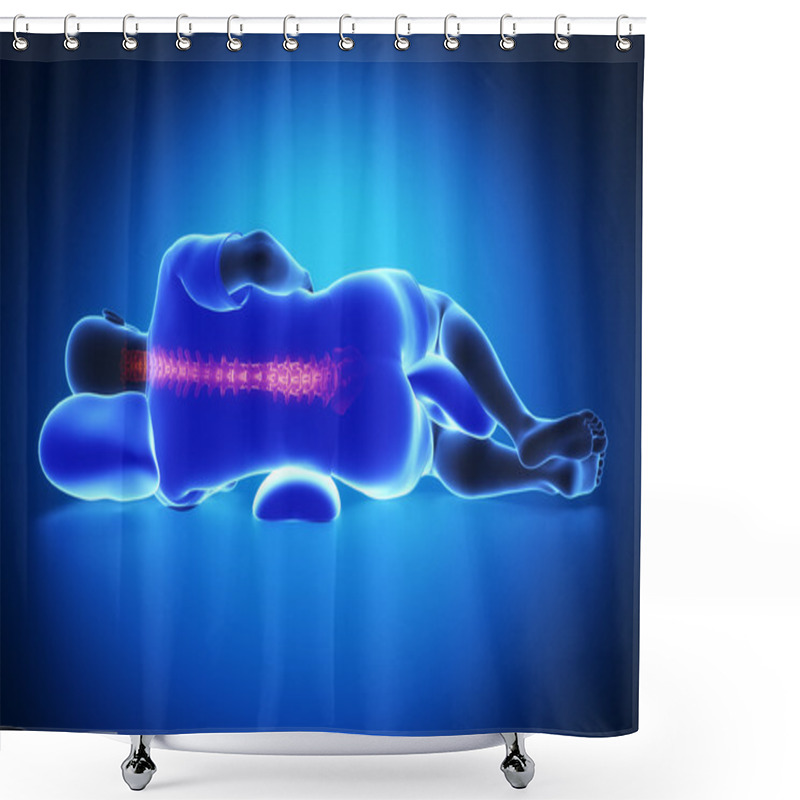 Personality  Man Good Sleeping Posture Shower Curtains