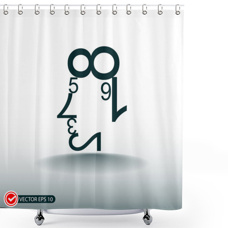 Personality  Human Face Of Data Figures. Shower Curtains