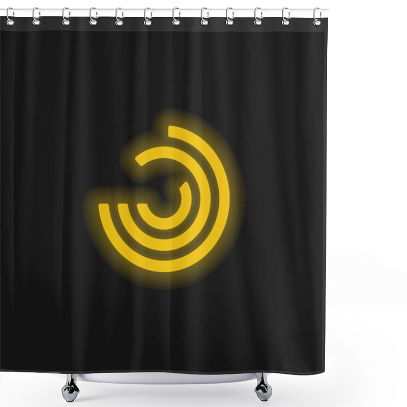 Personality  Analysis Yellow Glowing Neon Icon Shower Curtains