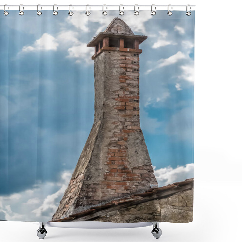 Personality  Detailed View Os A Old House Chimney In Orange Brick... Shower Curtains