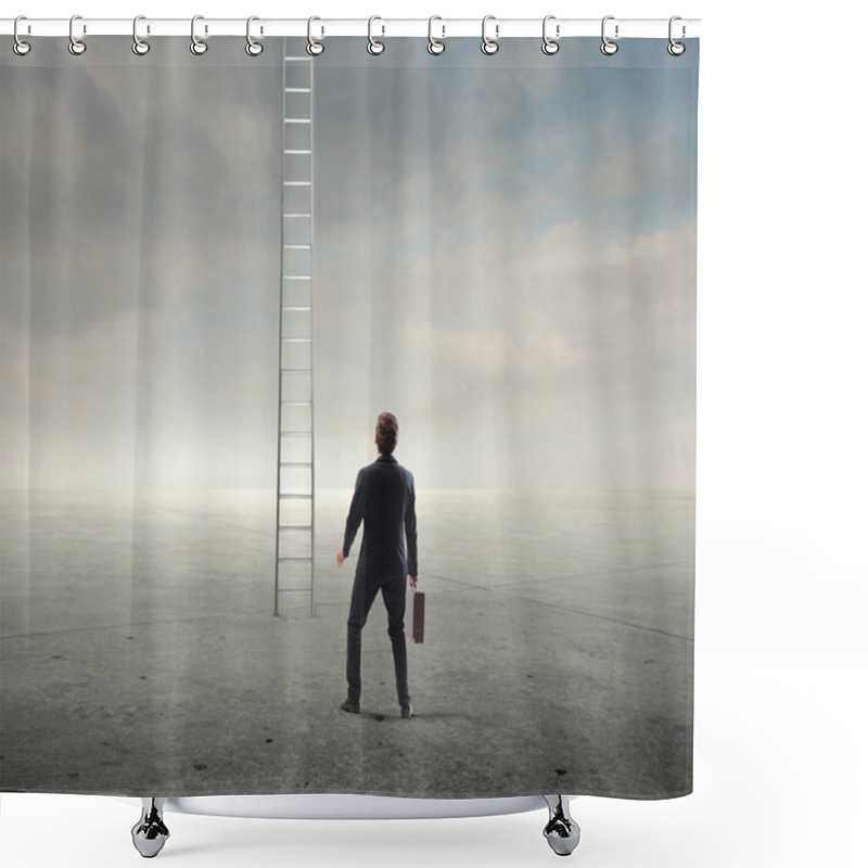 Personality  Businessman Scared Shower Curtains