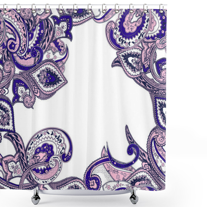 Personality  Fashion Print For Clothes. Seamless Ethnic Paisley Pattern. Shower Curtains