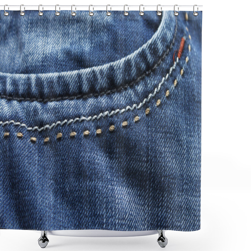 Personality  Blue Jeans Fabric Texture Shower Curtains