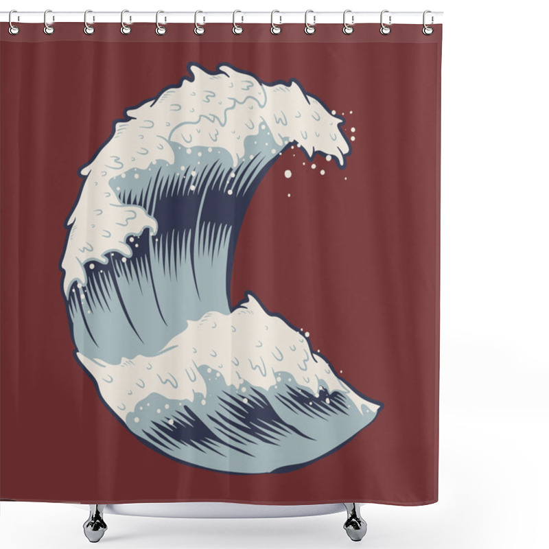 Personality  Illustration Design Of Japanese Tradition Style  Shower Curtains