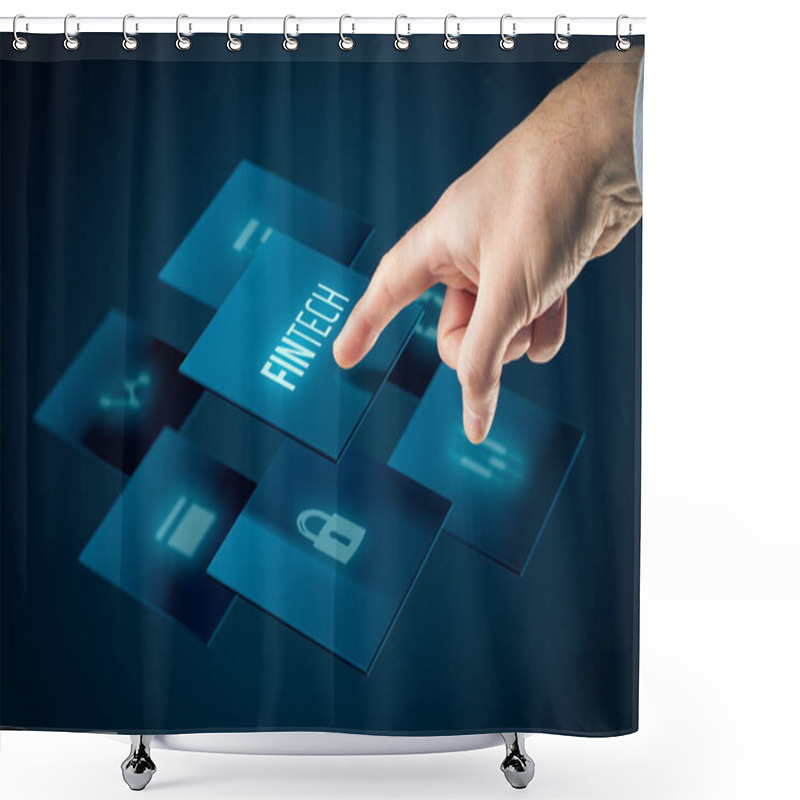 Personality  Fintech And Financial Technology Shower Curtains