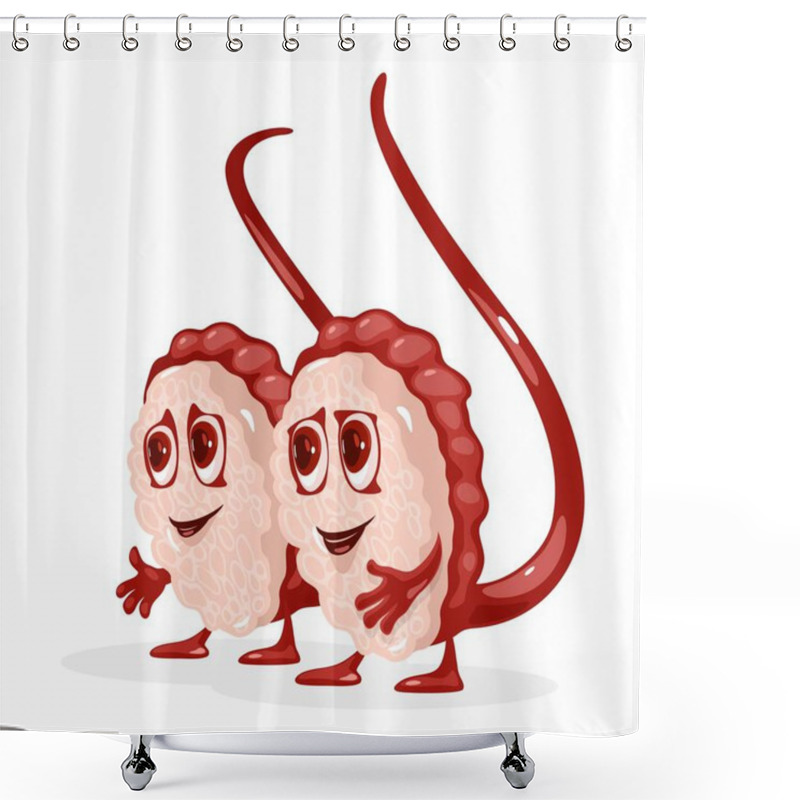 Personality  Cartoon Male Testicles Organ Character Shower Curtains