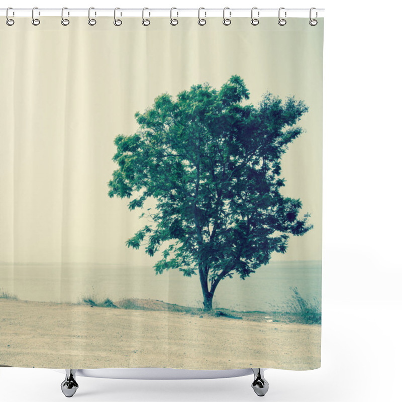 Personality  Lonely Tree In Summer Day Shower Curtains