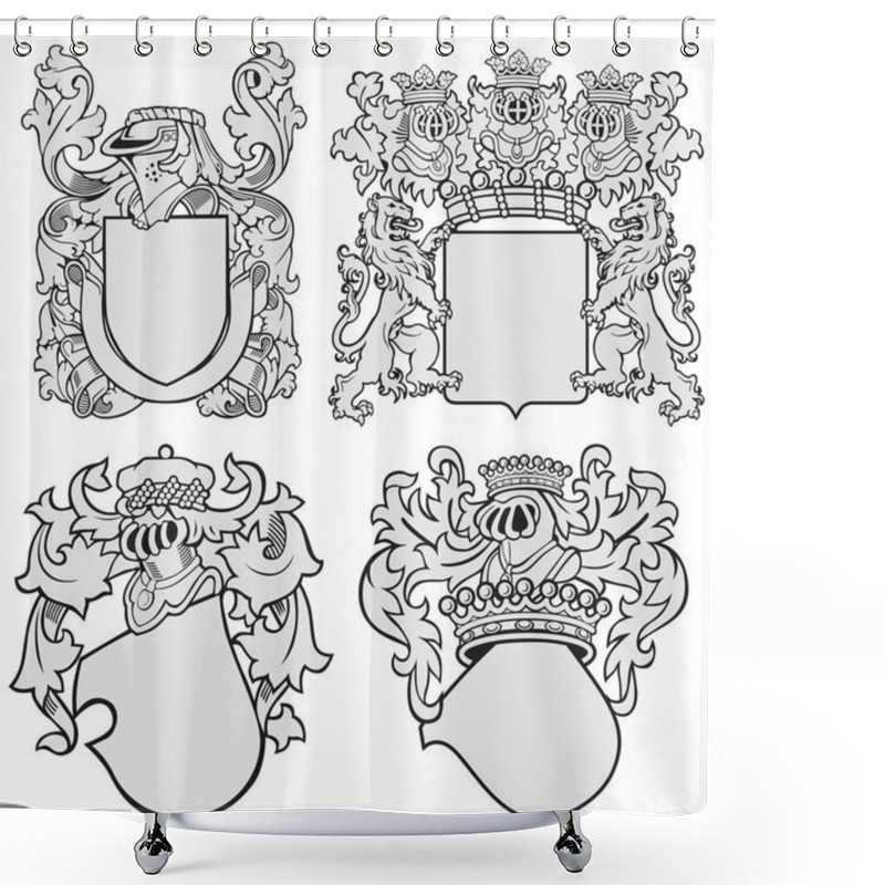 Personality  Set Of Aristocratic Emblems No11 Shower Curtains