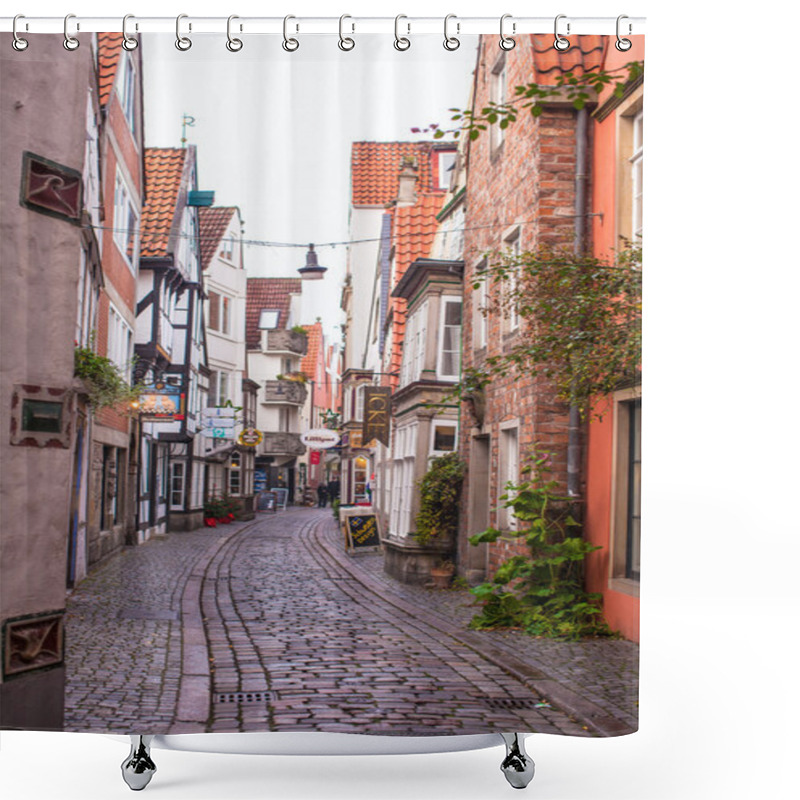 Personality  Old Streets In The City Of Bremen, Germany Shower Curtains