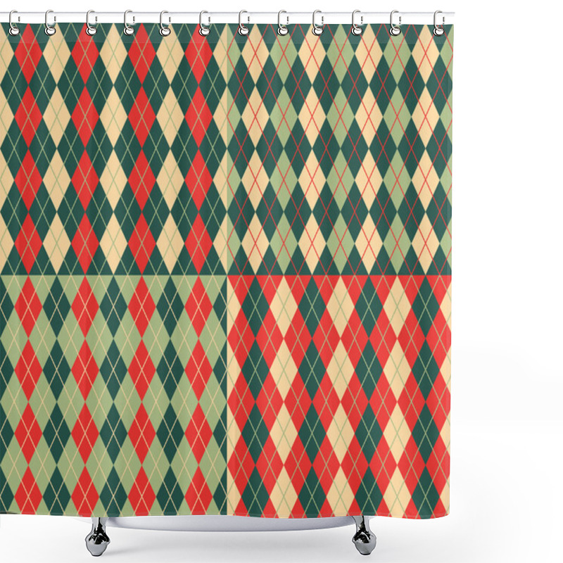 Personality  Seamless Argyle Pattern Shower Curtains