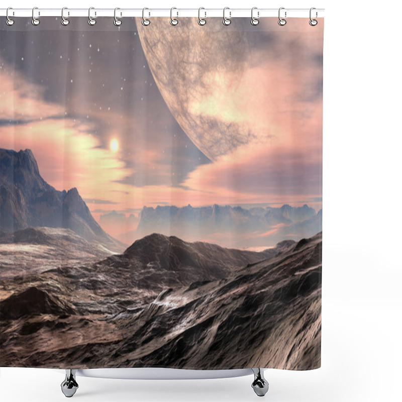 Personality  Alien Planet - Fantasy Landscape Shower Curtains