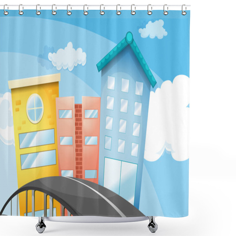 Personality  A Road Near The Tall Buildings Shower Curtains