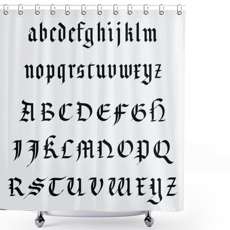 Personality  Medieval Alphabet Shower Curtains