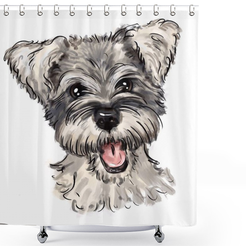 Personality  Cute White Dog . Best T-shirt Prints. West Highland White Terrier Pink Tender Peonies. Small, Cute Puppy, Beautiful Animals Design  Shower Curtains