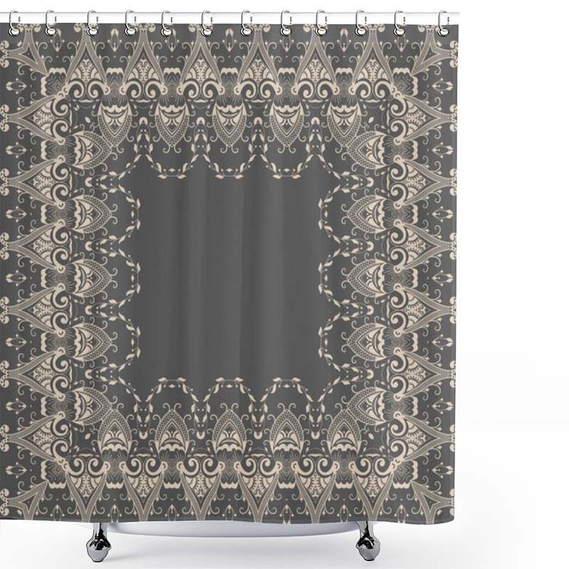 Personality  Vector Fine Floral Square Frame. Shower Curtains