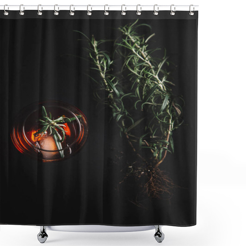 Personality  Alcoholic Cocktail On Dark Moody Background Shower Curtains