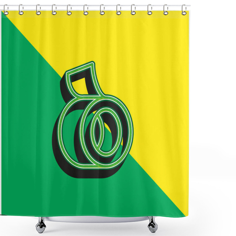 Personality  Adhesive Tape Green And Yellow Modern 3d Vector Icon Logo Shower Curtains