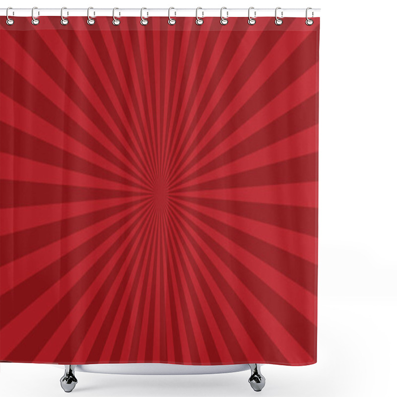 Personality  Red Sun Rays. Pop Art And Comic Style Backgound. Shower Curtains