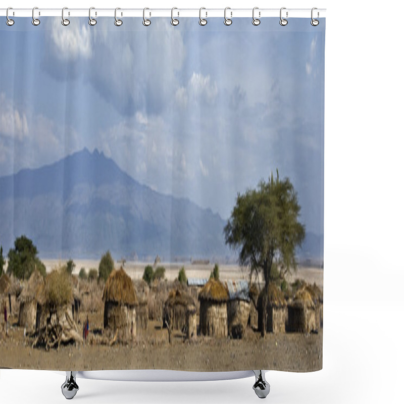 Personality  Traditional Huts In African Village, Tanzania Shower Curtains