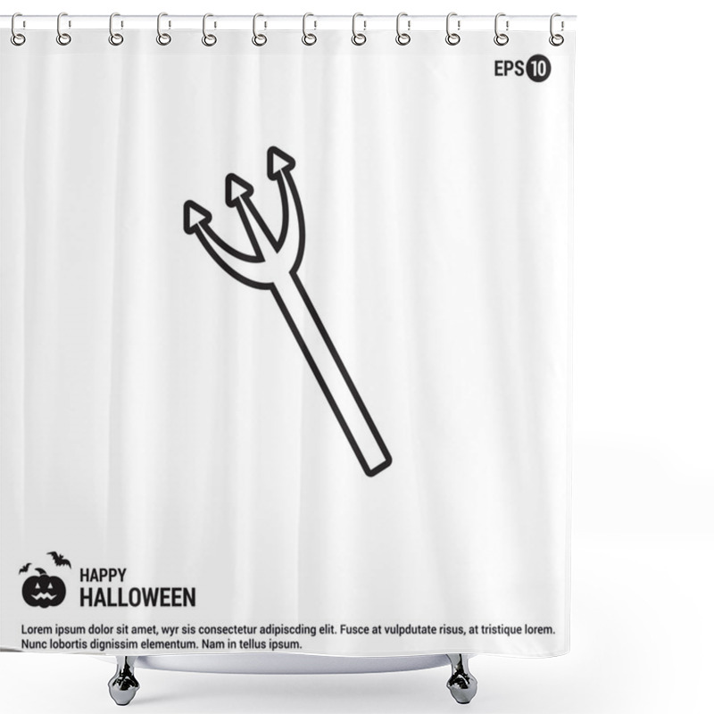 Personality  Halloween Trident Icon. Shower Curtains