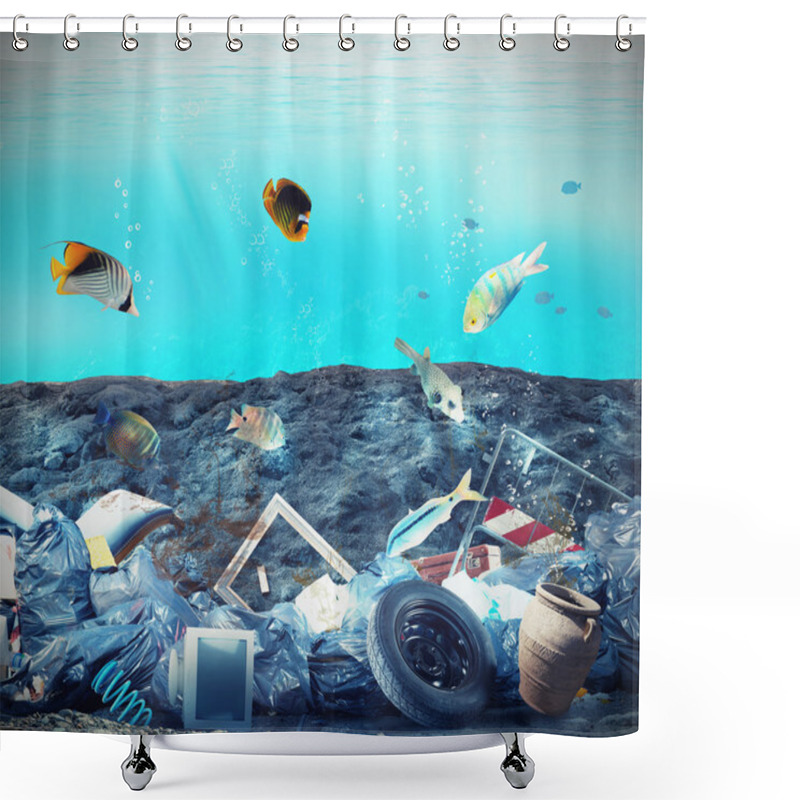 Personality  Pollution In The Seabed Shower Curtains