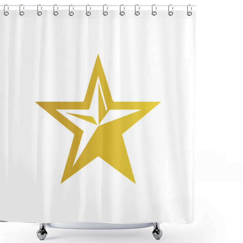 Personality  Modern Abstract Star Icon Design On A Minimal White Background Vector Illustration Shower Curtains