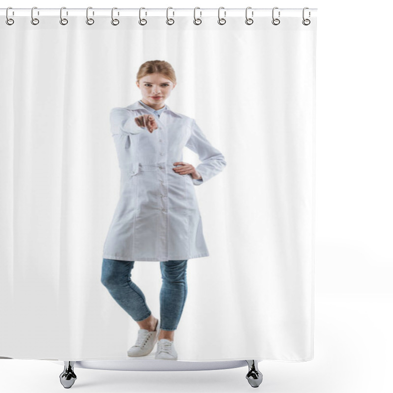 Personality  Chemist Pointing At You Shower Curtains