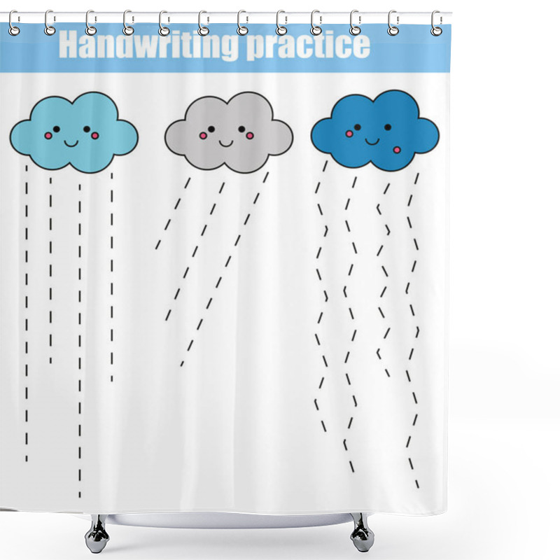 Personality  Handwriting Practice Sheet. Educational Children Game, Printable Worksheet For Kids And Toddlers Shower Curtains