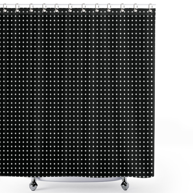 Personality  Black White Geometric Polka Dot Seamless Vector Pattern. Monochromatic Simple Halftone Background. Monochrome Decorative Dotted Wallpaper. Halftones Effect Modern Minimal Repeating Texture. Bold Medium Regular Small Tiny Dark Symmetric Straight Shower Curtains