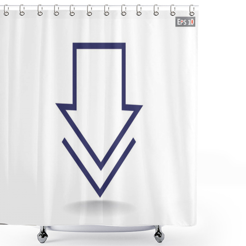 Personality  Arrow Pointing Down Shower Curtains