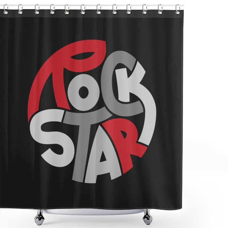 Personality  Rock Star Lettering. T-shirt Fashion Design. Template For Banner, Sticker, Concert Flyer, Music Label, Sound Emblem, Poster.  Shower Curtains