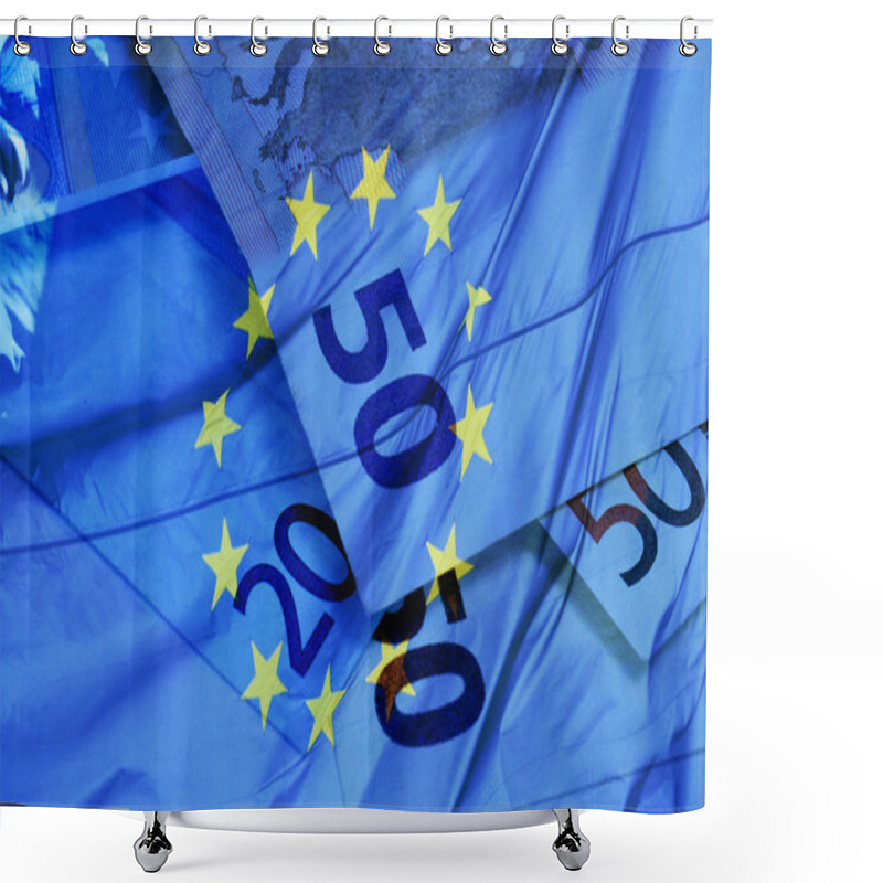 Personality  Euro Bills Shower Curtains