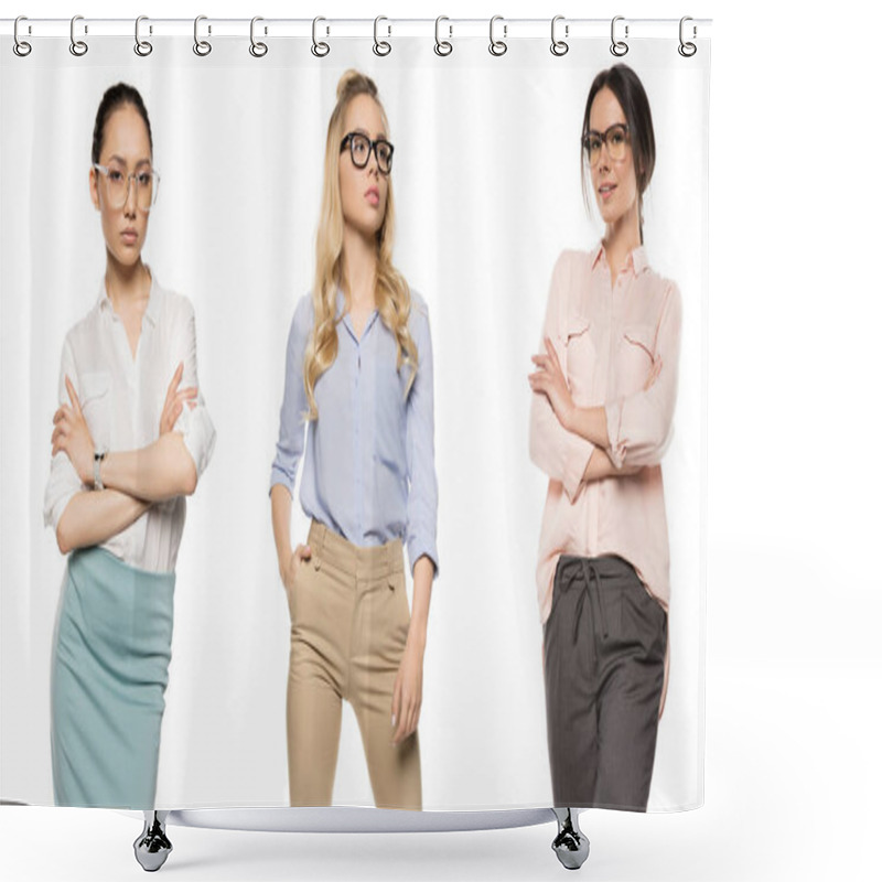 Personality  Multicultural Young Businesswomen Shower Curtains