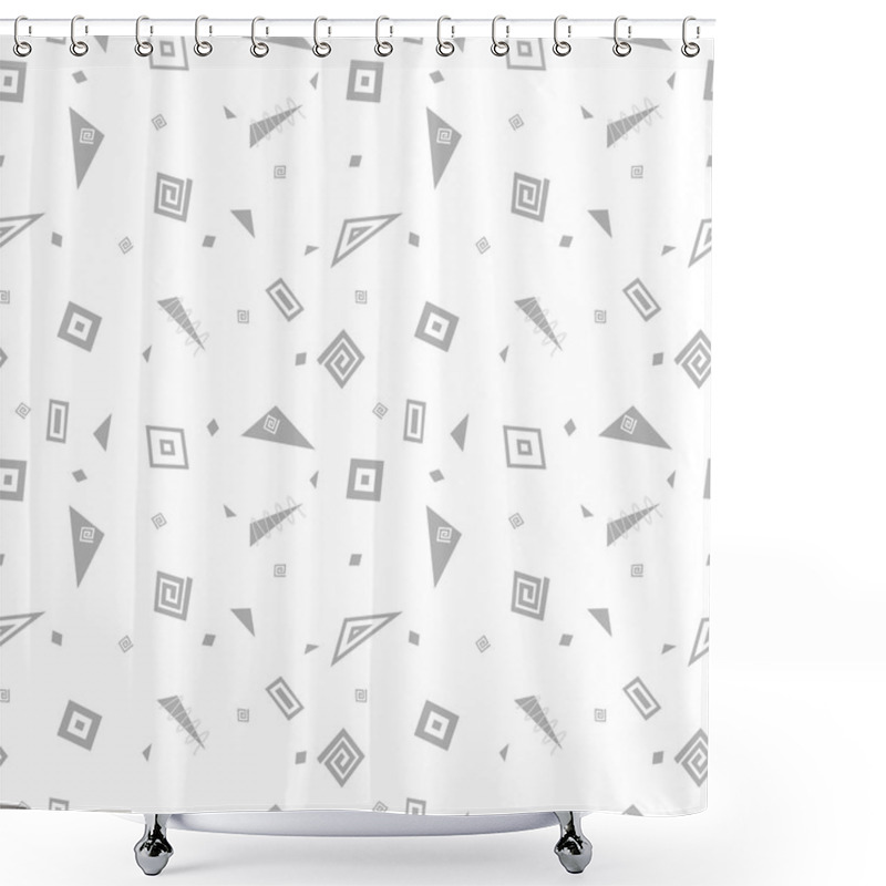 Personality  Vector Abstract Memphis Pattern. Shower Curtains